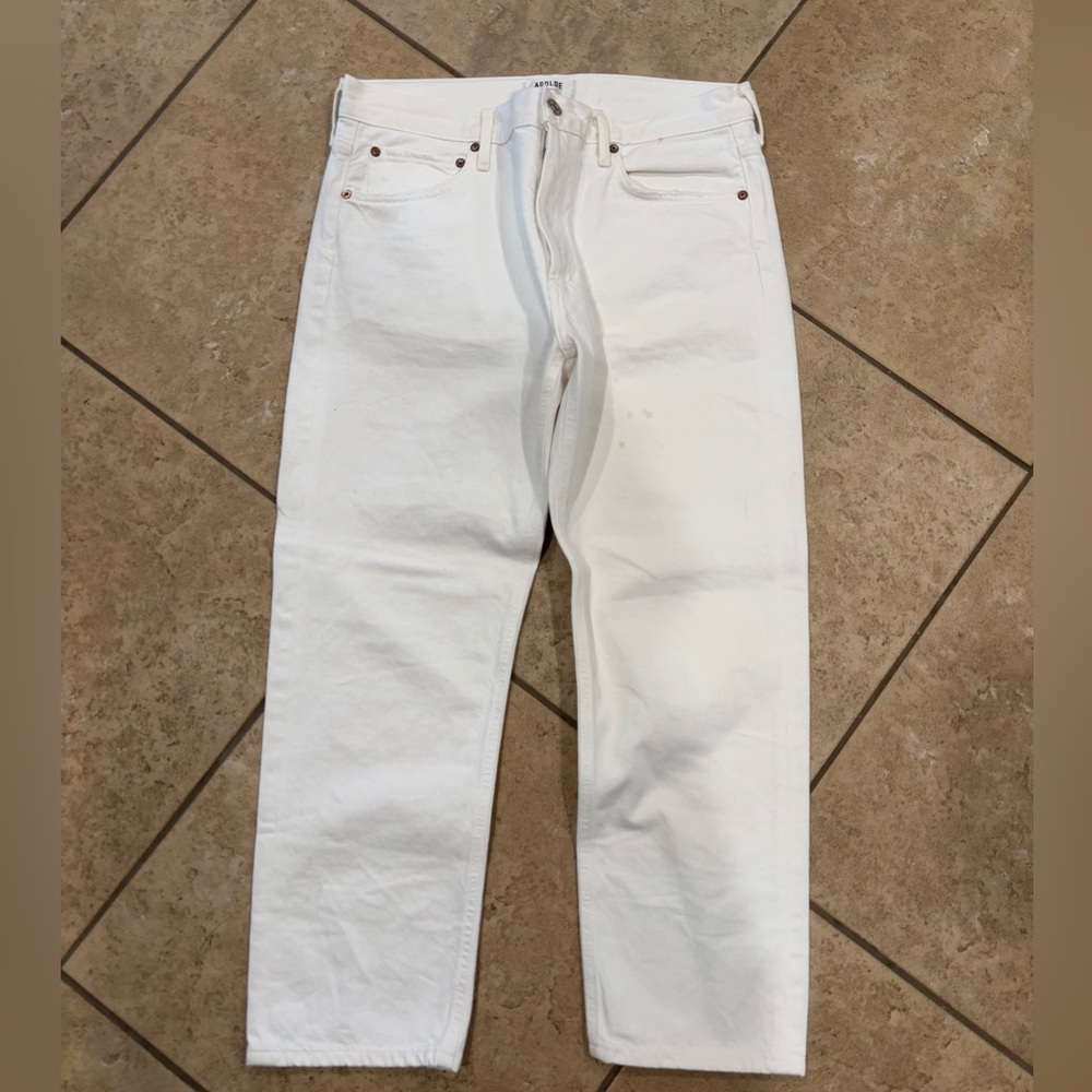 Agolde‎ White Straight Jeans